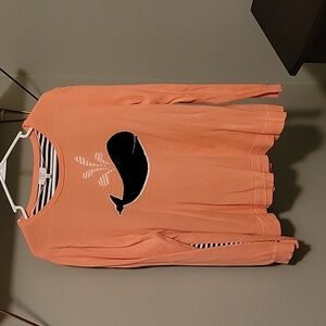 Crown & Ivy Petite XL Peach/Coral Whale Sweater